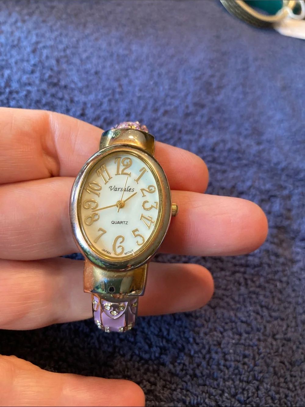 Gorgeous Women's Lavender and Gold Varsales Quartz Watch- Runs Perfectly